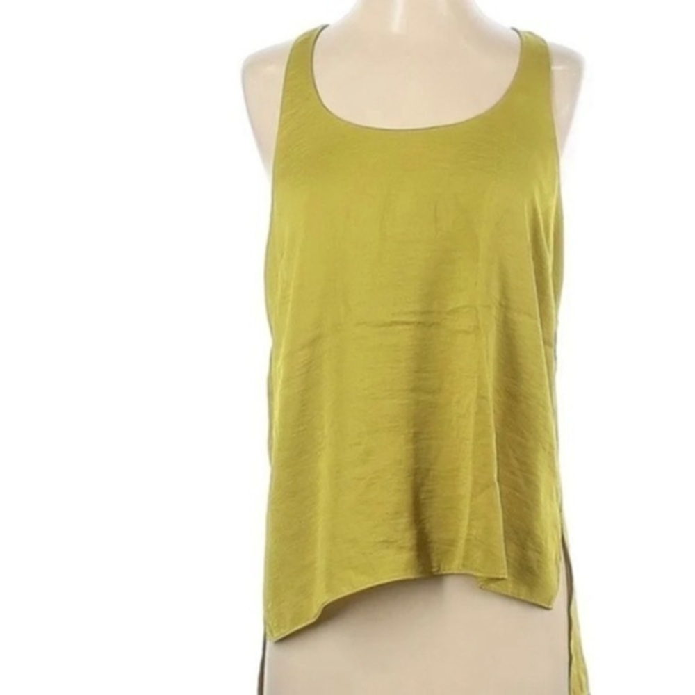 Chartreuse color silky tank sleeveless size medium